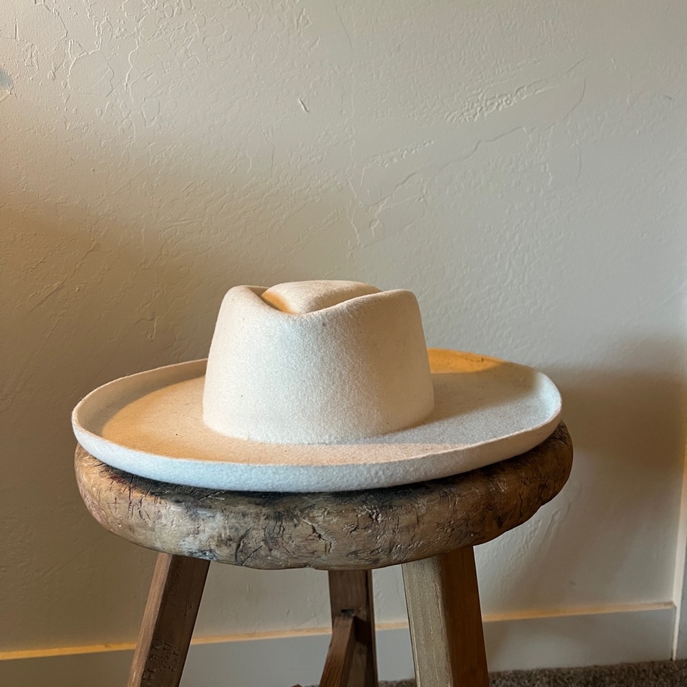 Cream Wool Fedora Hat